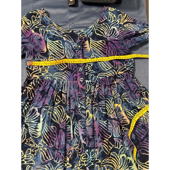 Far Away Blue & Purple Short Sleeve Hawaiian Dress‎ Medium Preowned - Picture 6 of 9